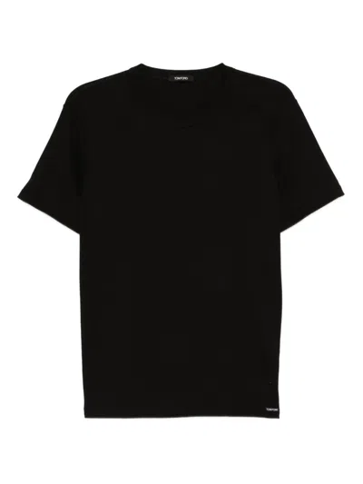 Tom Ford Underwear T-shirt Crewneck Cotton Stretch Jersey In Black