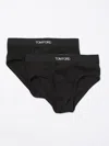 Tom Ford Elasticated Logo Cotton Blend Briefs In Schwarz