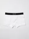 Tom Ford Logo Print Cotton Trunks In White