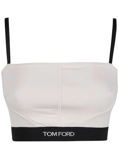 Tom Ford Modal Bra With Design And Adjustable Straps In White