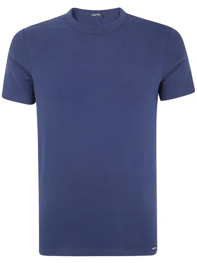 Tom Ford Underwear T-shirt Cotton Stretch Jersey "crewneck" In Blue