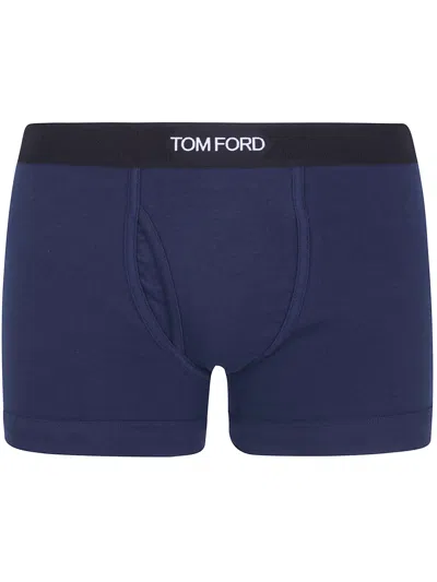 Tom Ford Underwear Underwear Boxer Briefs "cotton Stretch Jersey" In Blue