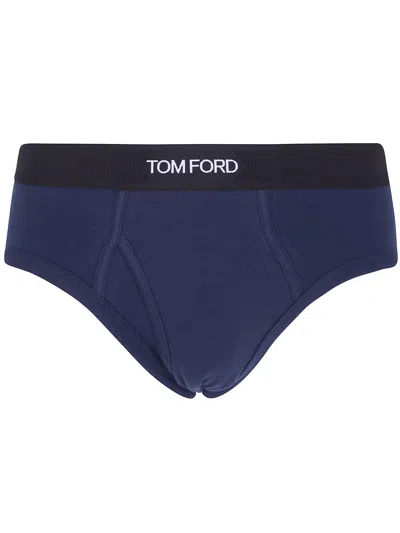 Tom Ford Underwear Underwear Cotton Stretch Jersey Brief In Blue