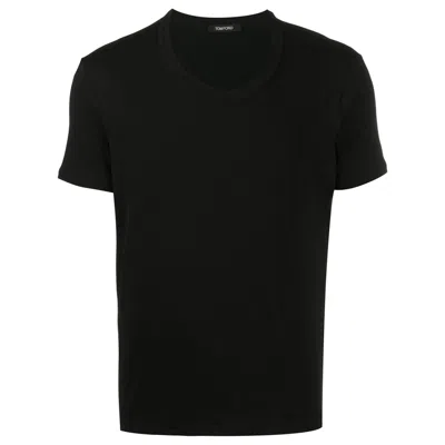 Tom Ford Underwear V-neck Cotton T-shirt In Black