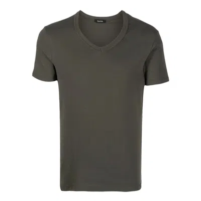 Tom Ford Underwear V-neck Short-sleeve T-shirt In Gray