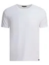 Tom Ford Logo Round Collar Short-sleeved T-shirt In White