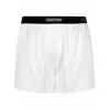 Tom Ford Stretch-silk Boxer Shorts In White