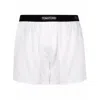 Tom Ford Stretch-silk Boxer Shorts In White