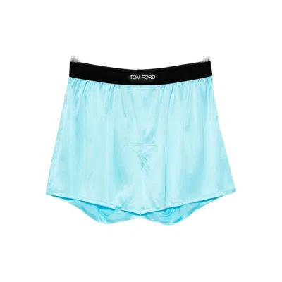Tom Ford Logo-waistband Boxers In Blue