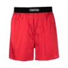 Tom Ford Logo Waistband Boxer Shorts In Red