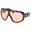 Tom Ford Rellen Brown Mask Unisex Sunglasses Ft1093 01e 71 In Multi