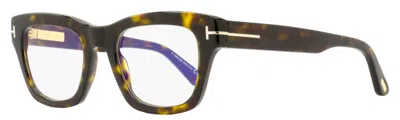 Tom Ford Unisex Blue Block Signature Eyeglasses Tf6036-b 052 Dark Havana 52mm In Multi