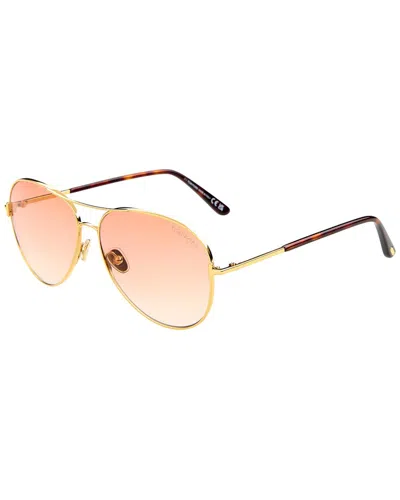 Tom Ford Unisex Clark 59mm Sunglasses In Gold