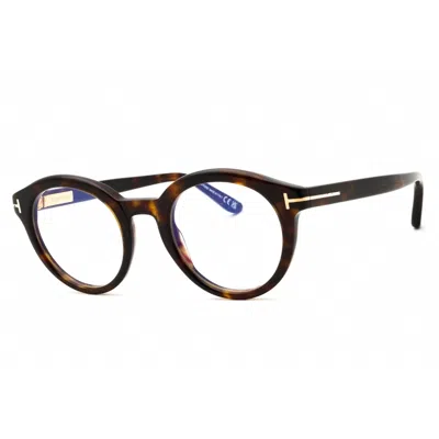 Tom Ford Unisex Dark Havana Round Eyeglass Frames Ft6061-b@50052#