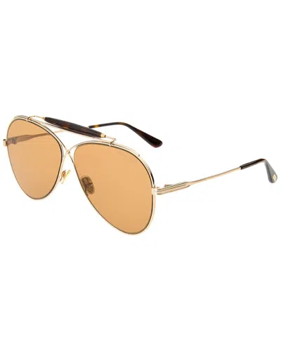 Tom Ford Unisex Ft0818 60mm Sunglasses In Gold