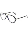 Tom Ford Unisex Ft5838-b Blue Block 57mm Optical Frames In Black