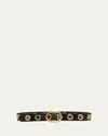 Tom Ford Ursula Stamped Croc-embossed Leather Belt In Black