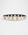 Tom Ford Ursula Stamped Croc-embossed Leather Belt In Ivory