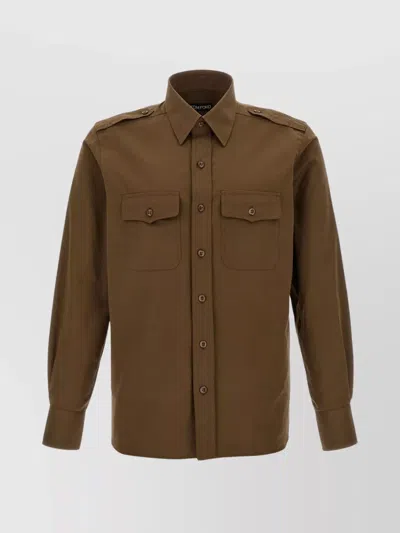 TOM FORD 'UTILITY' SHIRT WITH CHEST POCKETS AND EPAULETTES