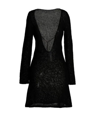 Tom Ford V-back Knitted Mini Dress In Black