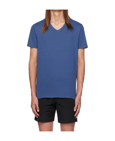 Tom Ford V-collar Short-sleeved T-shirt In Blue