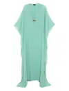 Tom Ford Deep V-neck Maxi Kaftan In Green