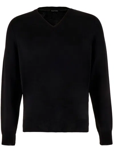 Tom Ford Cashmere-blend Sweater In Black