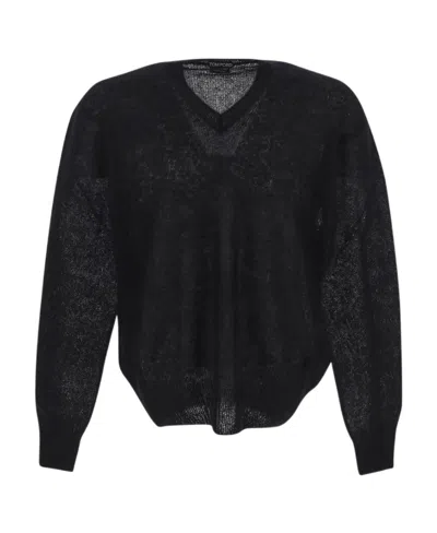 Tom Ford V-neck Knitted Jumper In Black