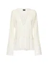 Tom Ford Light White Blouse With V-neck In Neutral