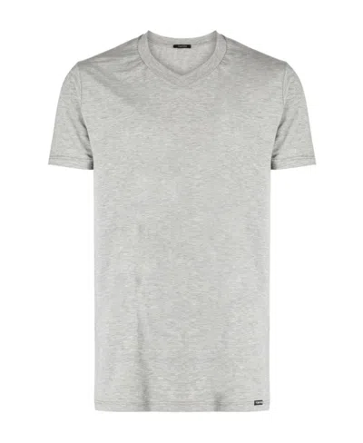 Tom Ford V-neck Short-sleeve T-shirt In White