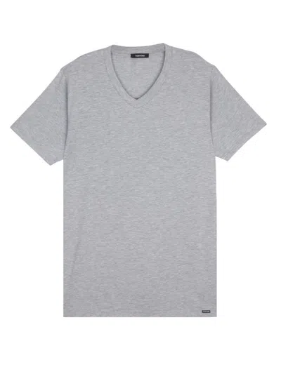 Tom Ford V-neck Short-sleeved T-shirt In Grey