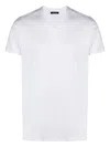 Tom Ford Placed Rib Slim-fit Lyocell And Cotton-blend T-shirt In White