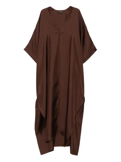 TOM FORD V-NECK SILK DRESS