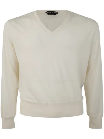 Tom Ford V Neck Sweater Clothing In White