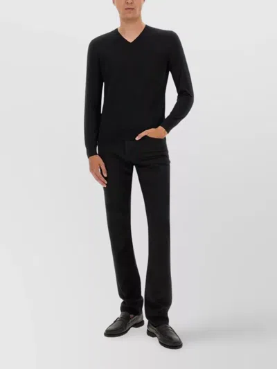 Tom Ford V-neck Sweater Long Sleeves In Black