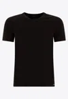 Tom Ford Black Stretch Cotton Crew Neck T-shirt In Black