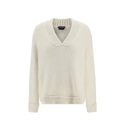 Tom Ford V-neckline Jumper In White