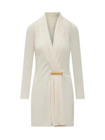 Tom Ford V-neck Ls Dress In White