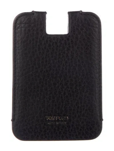 Pre-owned Tom Ford Vegan Patent Leather Wallet In Black