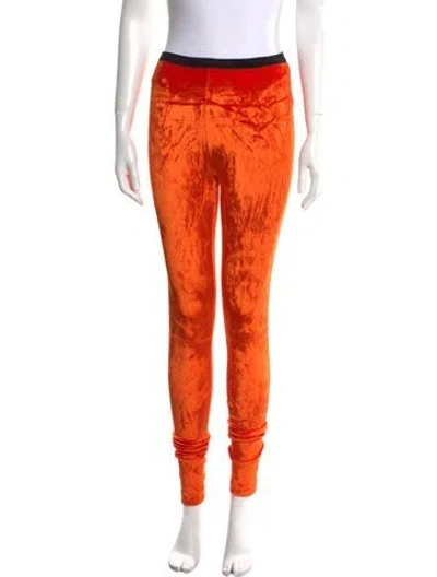 Pre-owned Tom Ford Velour Skinny Leg Pants In Orange