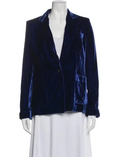 Pre-owned Tom Ford Velvet Blazer In Blue