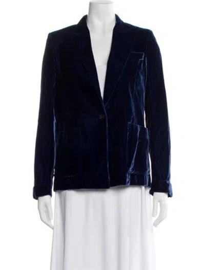 Pre-owned Tom Ford Velvet Blazer In Blue