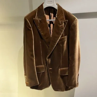 Pre-owned Tom Ford Velvet Blazer In Medium And Large In Brown