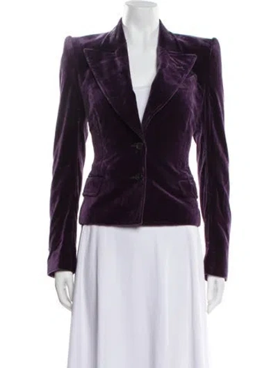 Pre-owned Tom Ford Velvet Blazer In Purple