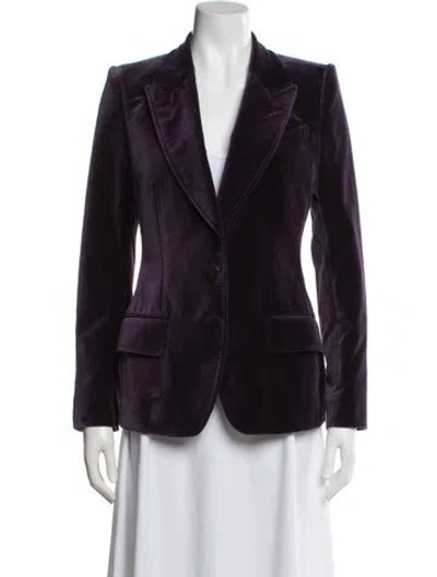 Pre-owned Tom Ford Velvet Blazer In Purple