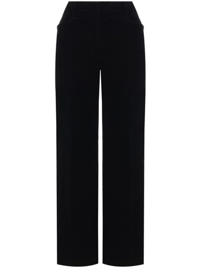 Tom Ford Velvet Bootcut Tailored Trousers In Black