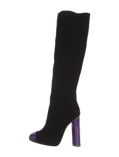 Pre-owned Tom Ford Velvet Boots In Black