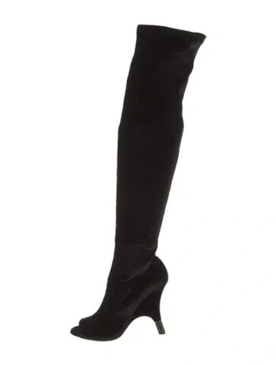 Pre-owned Tom Ford Velvet Boots In Black