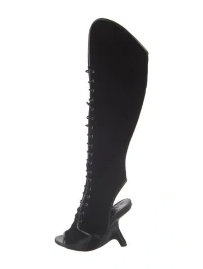 Pre-owned Tom Ford Velvet Boots In Black