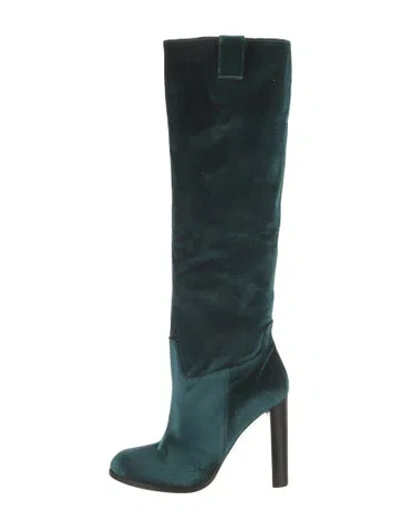 Pre-owned Tom Ford Velvet Boots In Green